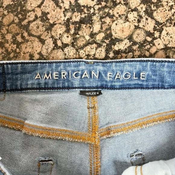 American Eagle Original Straight Men’s Denim Blue Jeans Size 34x34 AirFlex - Picture 4 of 7